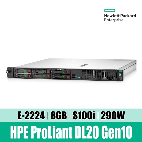 HPE DL20 Gen10 E-2224 NHP P17078-B21 재고보유